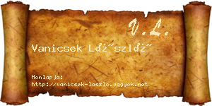 Vanicsek László névjegykártya