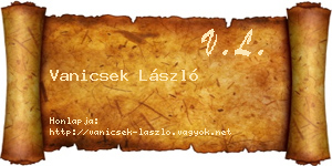 Vanicsek László névjegykártya