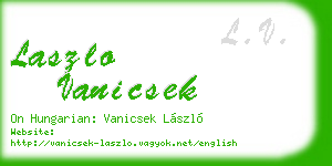 laszlo vanicsek business card